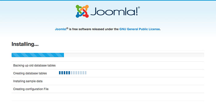 joomla installation sample data