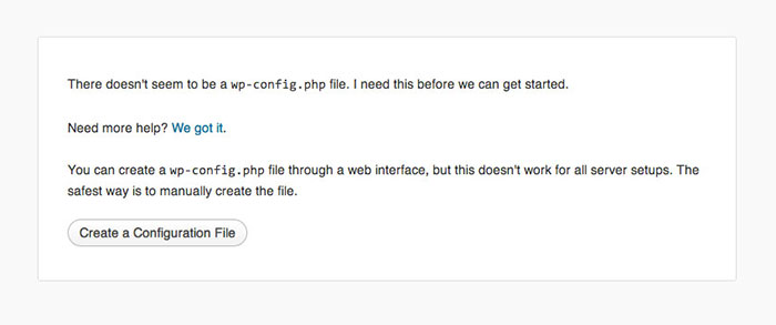 create configuration file