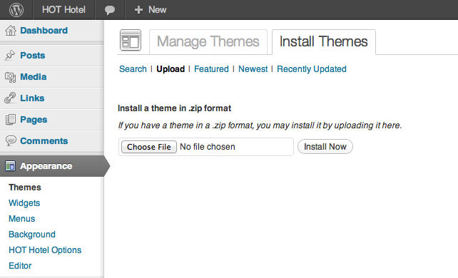 upload theme