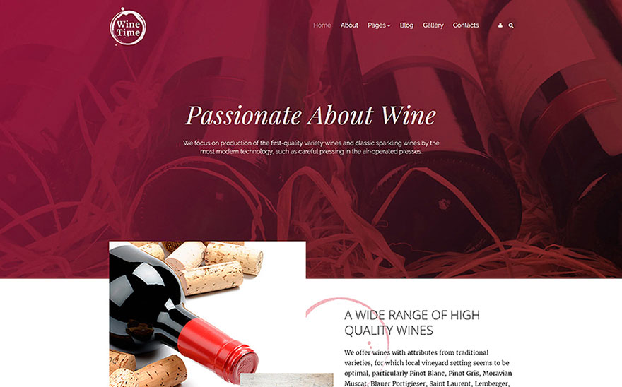 Wine Responsive Joomla Template