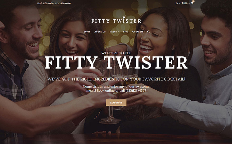 Cocktail Bar Responsive Joomla Template