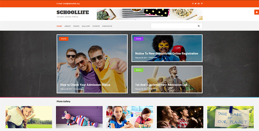 Joomla Template for a School Blog
