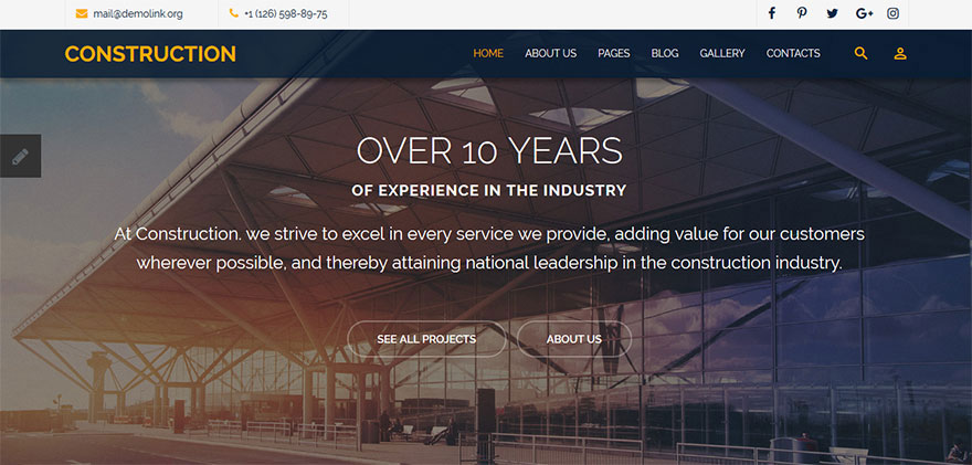 Responsive Joomla Template for Construction Company