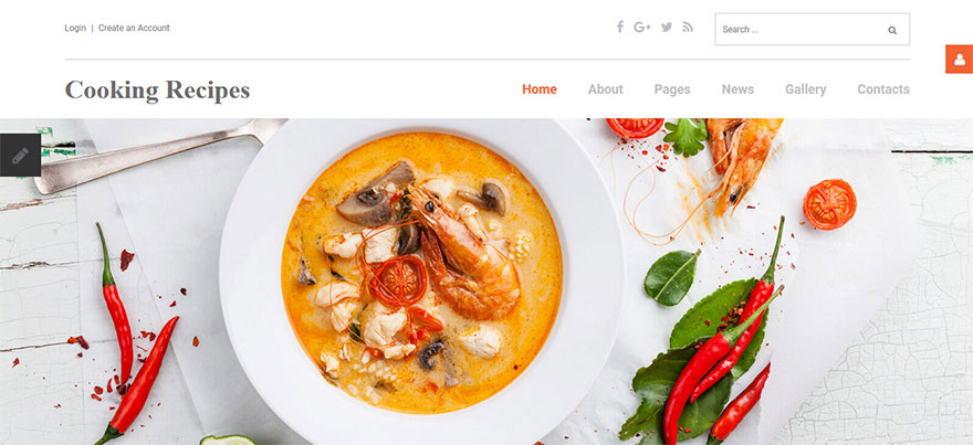 Responsive Joomla Template for Cooking Recipes Site