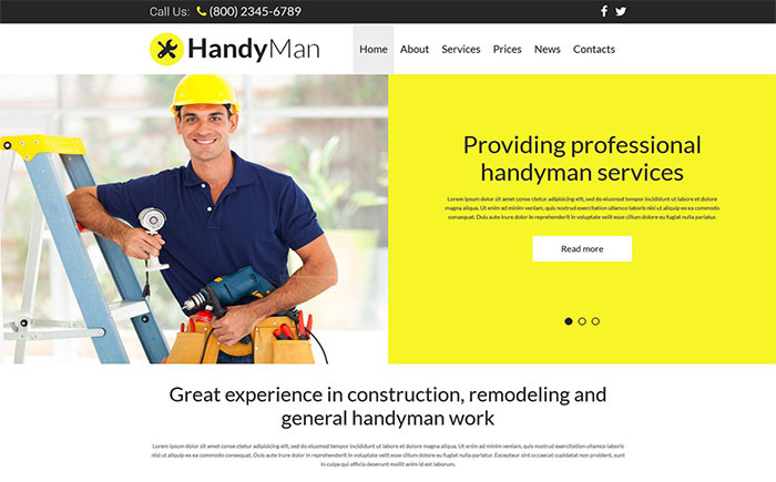Handyman Website Joomla Theme