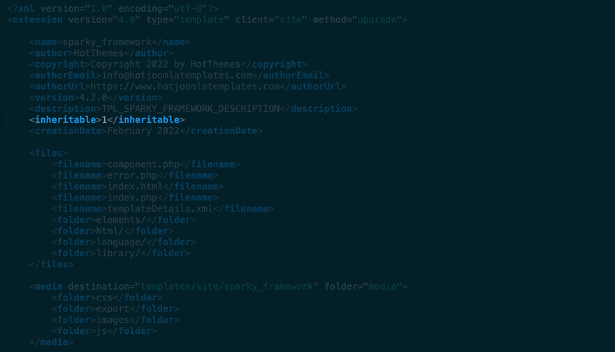 Inheritable option in parent Joomla template