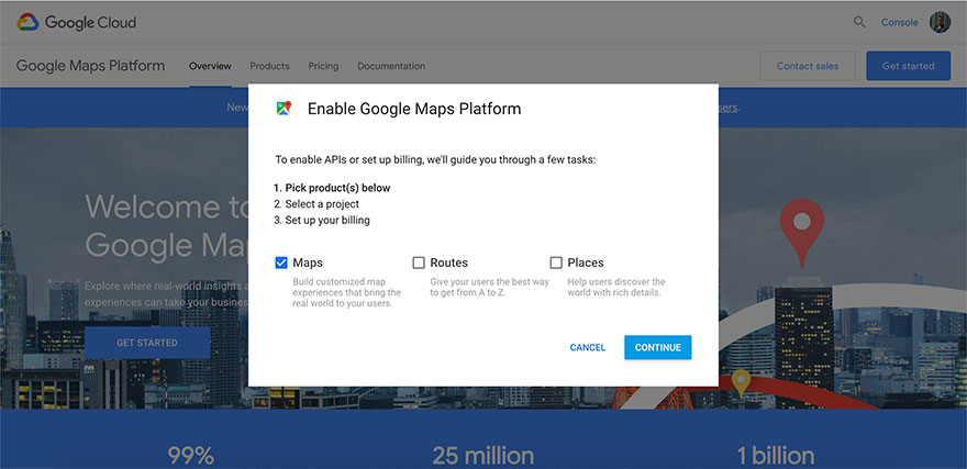 Obtain Google Maps API from Google.com - Step 2