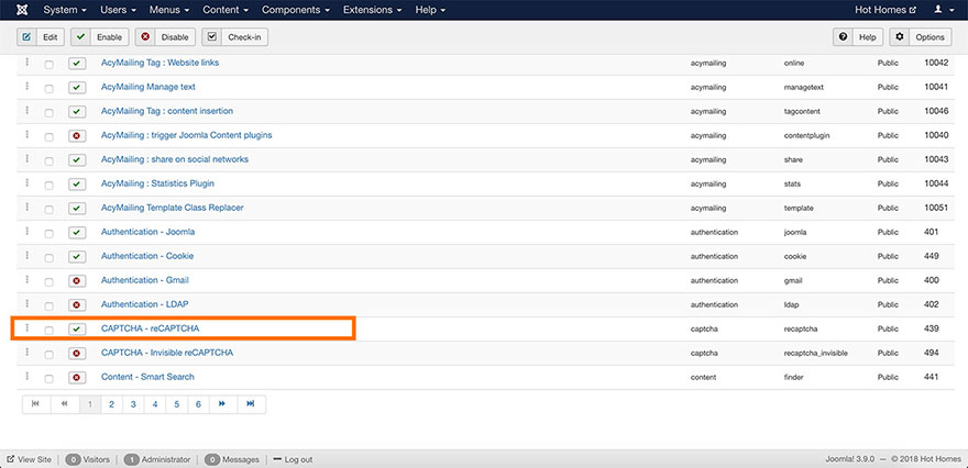 Find reCAPTCHA Joomla plugin