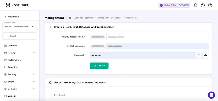 Create a new MySQL database