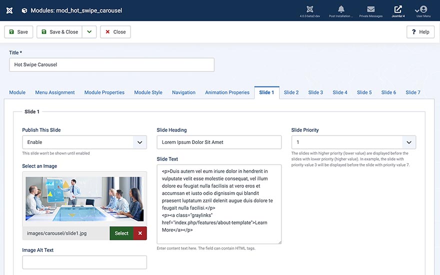 Module Settings in Joomla 4