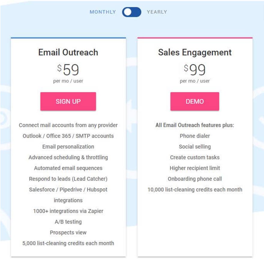 Mailshake pricing