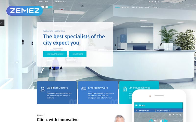 MEDILife - Medical Sticky Menu Modern Joomla Template