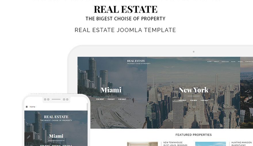 Real Estate - Renting Agency Responsive Joomla Template