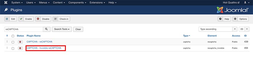reCAPTCHA Joomla plugins