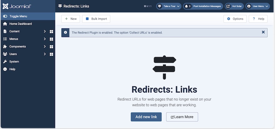 Core Redirect Joomla component