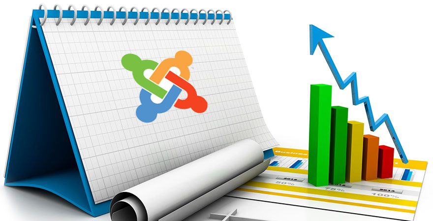 Business analysis graphic with Joomla logo