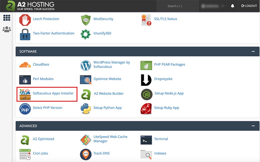 Softaculous Apps Installer in cPanel
