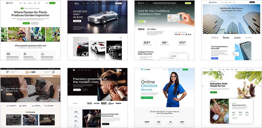 Templates powered by the Sparky Page Builder