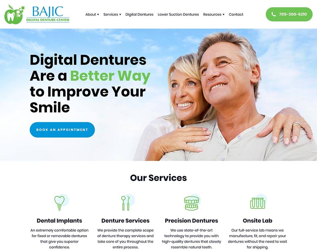 Sample website that we maintain - Bajic Digital Denture