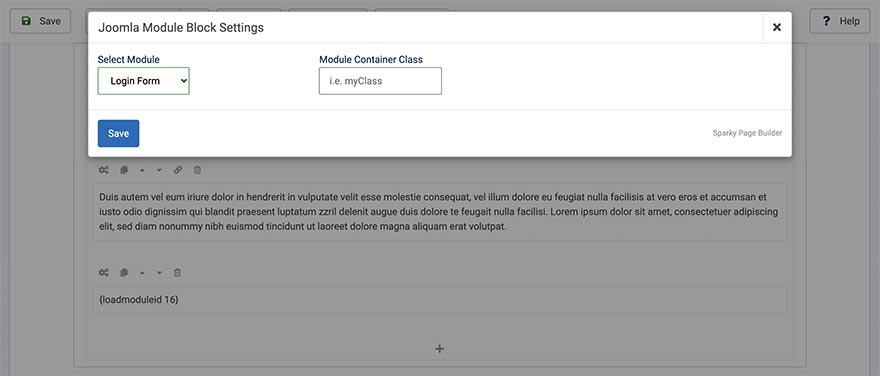Joomla Module block settings
