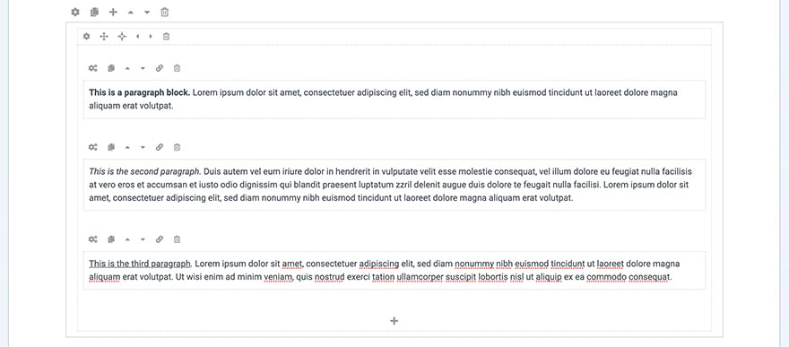 Paragraph block output