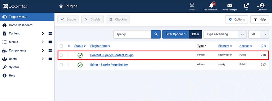 Sparky Content Plugin Published