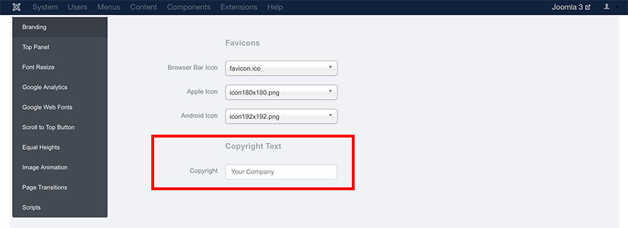 Copyright Text