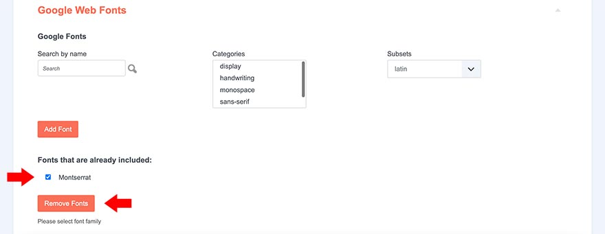 Removing Google Fonts