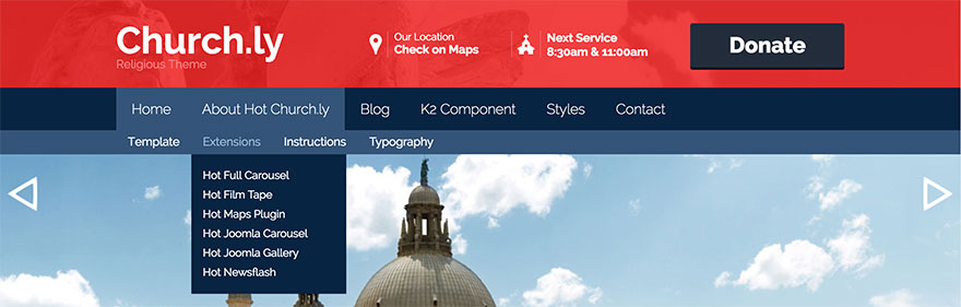 Horizontal Menu Sample