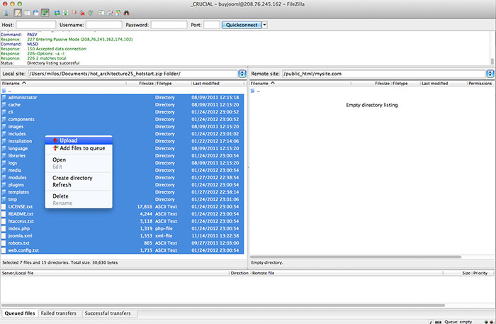 ftp uploading