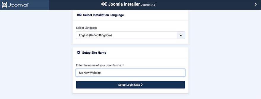 Starting Joomla installation