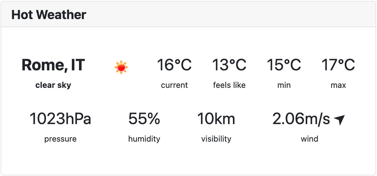 Hot Joomla Weather extension