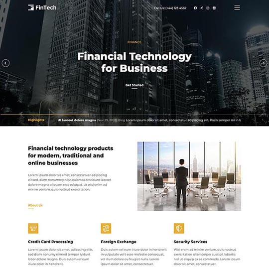 Fintech Joomla template