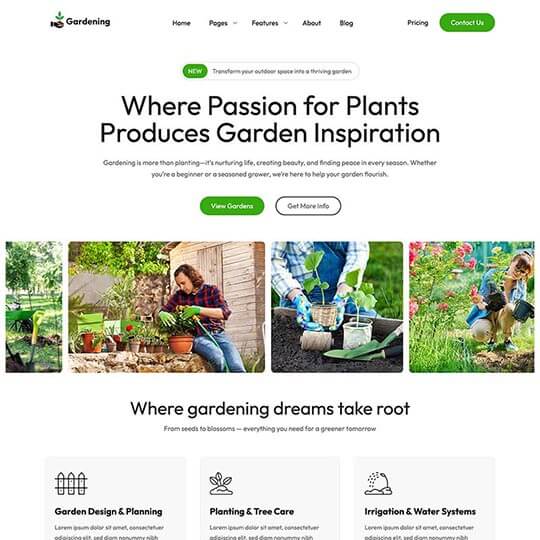 Gardening Joomla template