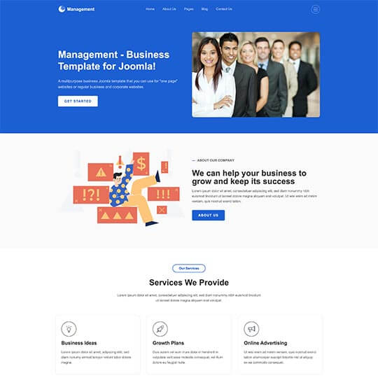 Management - One Page Business Joomla Template