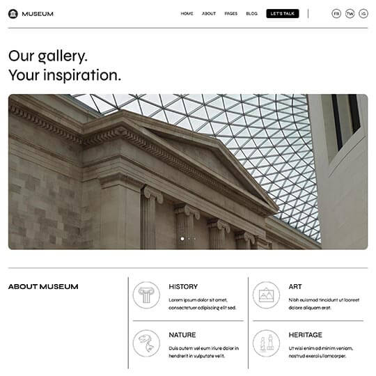 Museum Joomla Template