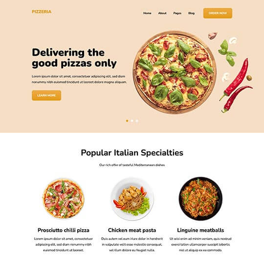 Pizzeria Joomla template