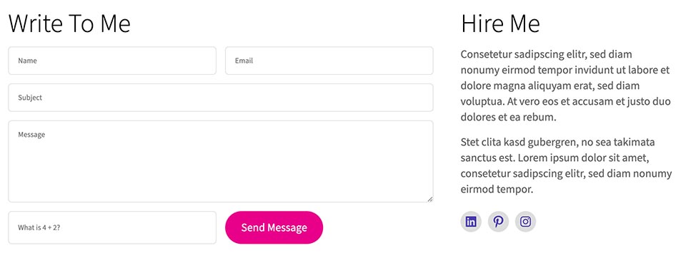 Contact form WordPress block plugin
