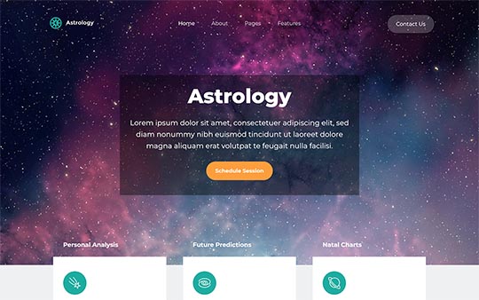 Video in the Astrology Joomla template