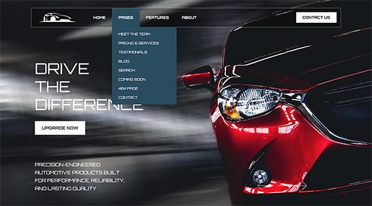 Drop-down menu in the Auto Joomla template