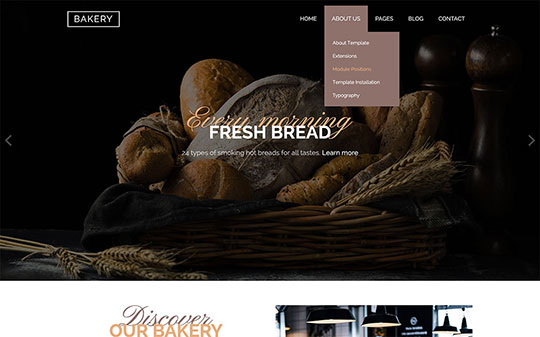 Drop-down multilevel menu in Bakery template