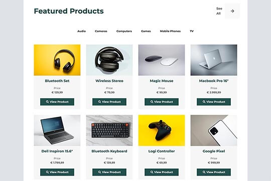 Electronics Shop template powered by Phoca Cart e-commerce component