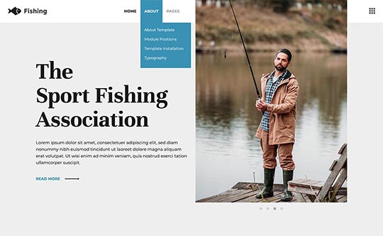 Drop-down and Off-canvas menus in the Fishing template