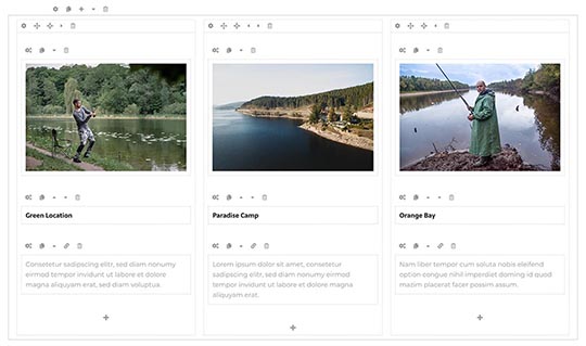 Page builder for Fishing template