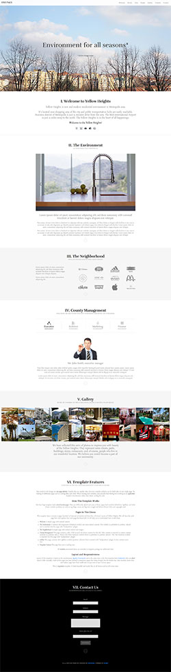 Joomla One Page template
