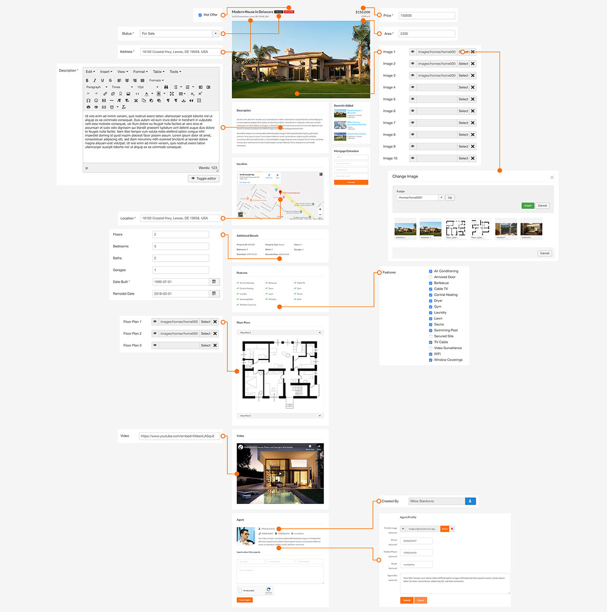 Property Details in Real Estate Template