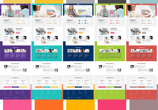 Color schemes of the Psychologist Joomla template