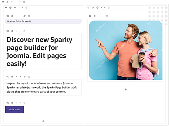 Page builder for Quattro template