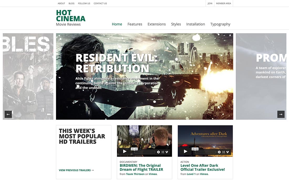 Movie Blogger Template - Cinema