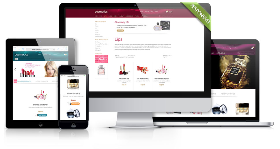 Responsive Joomla Cosmetics template